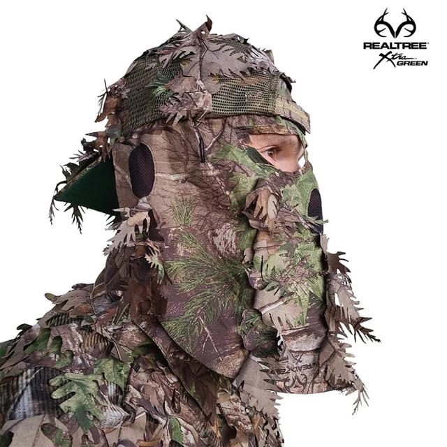 realtree QuikCamo Unisex 2-in-1 Rear Leafy Hunting Face Mask and Fitted Hat | Realtree XTRA