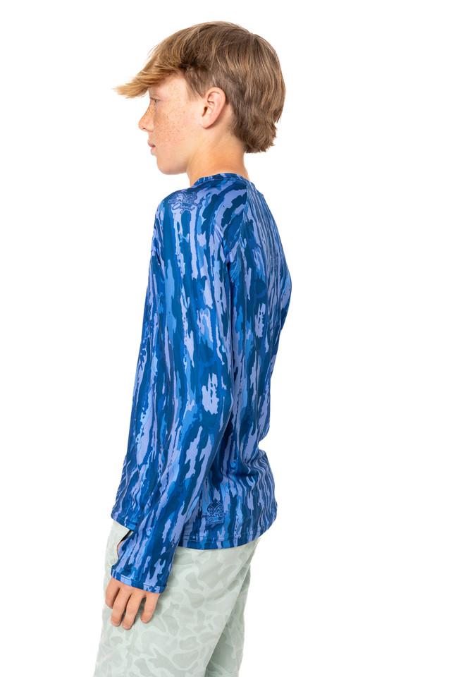 Realtree Realtree Fishing Kid's Blue Long Sleeve Crewneck Shirt | Realtree Original