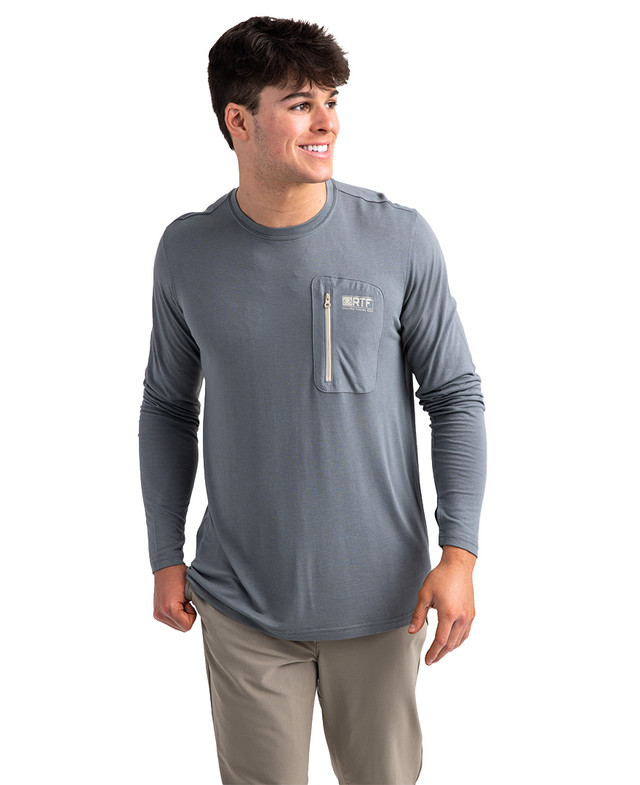 realtree Realtree Fishing Men's Bamboo Long Sleeve Gray Shirt | Realtree