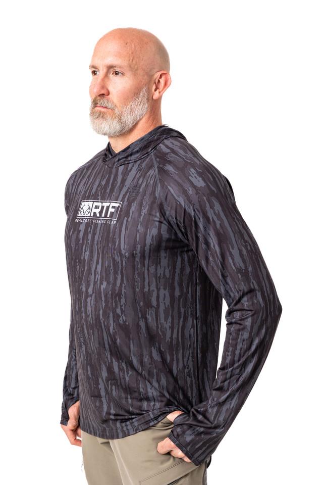 Realtree Realtree Fishing Men's Hooded Black Shirt | Realtree Original