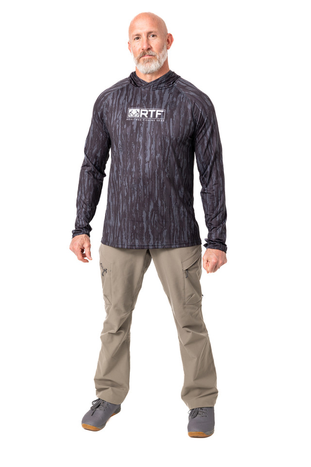 realtree Realtree Fishing Men's Hooded Black Shirt | Realtree Original