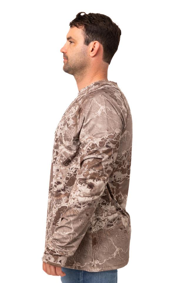 Realtree Realtree Fishing Men's Tan Long Sleeve Crew Neck Shirt | Realtree WAV3