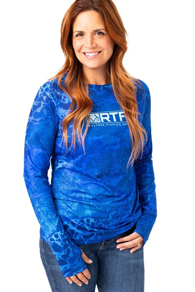Realtree Realtree Fishing Women's Dark Blue Crew Neck Long Sleeve Shirt | Realtree WAV3