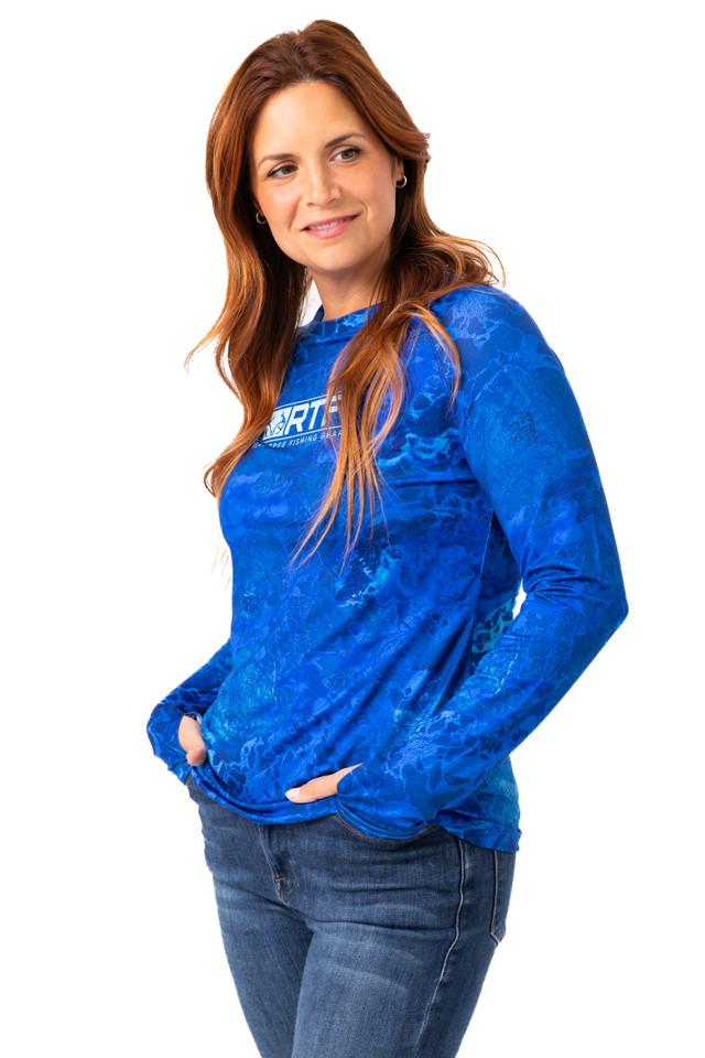 Realtree Realtree Fishing Women's Dark Blue Crew Neck Long Sleeve Shirt | Realtree WAV3