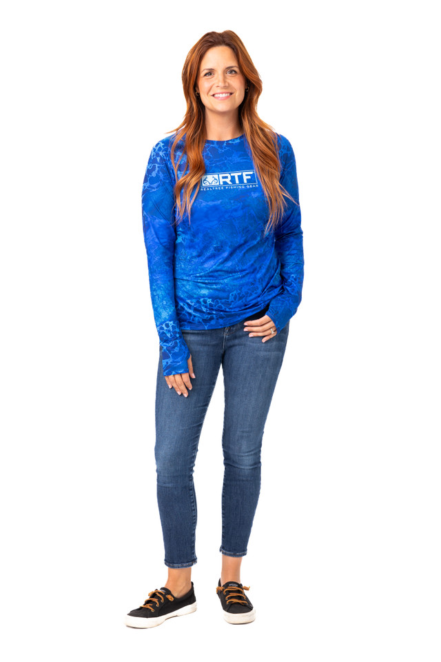 Realtree Realtree Fishing Women's Dark Blue Crew Neck Long Sleeve Shirt | Realtree WAV3