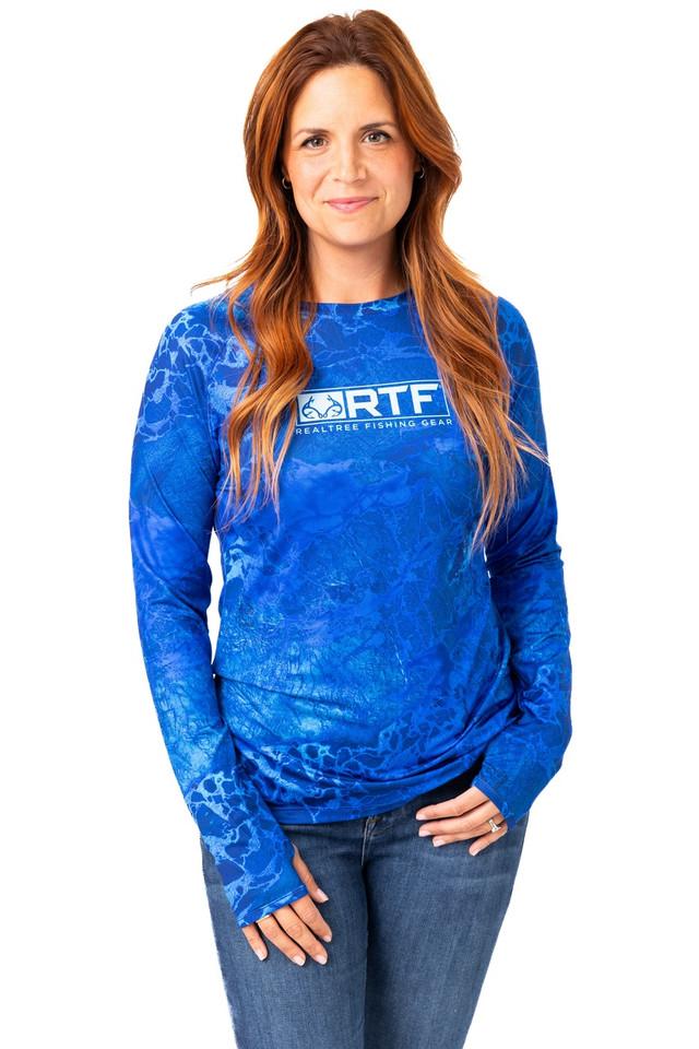 realtree Realtree Fishing Women's Dark Blue Crew Neck Long Sleeve Shirt | Realtree WAV3