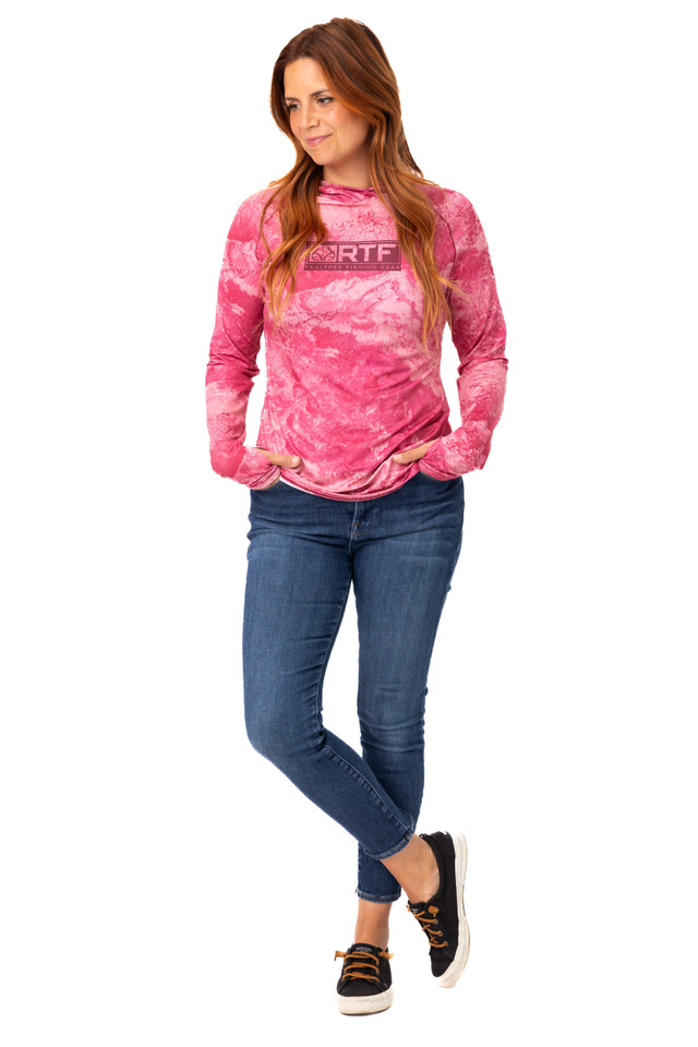 Realtree Realtree Fishing Women's Hot Pink Hooded Shirt | Realtree XTREME