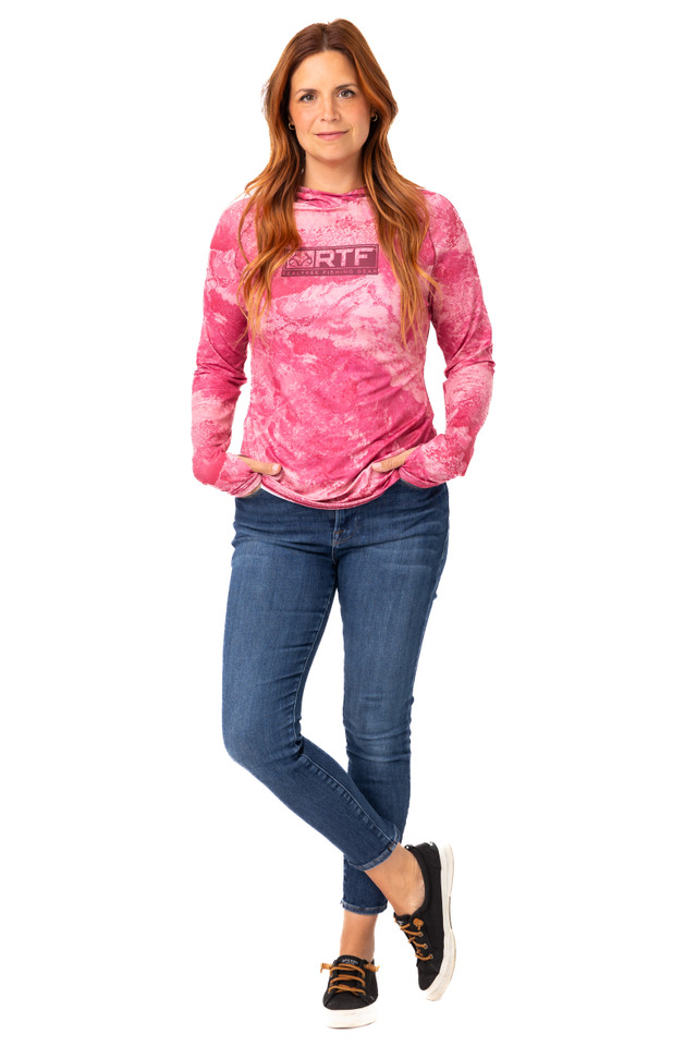 realtree Realtree Fishing Women's Hot Pink Hooded Shirt | Realtree XTREME