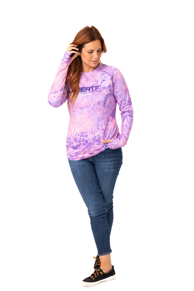 Realtree Realtree Fishing Women's Purple Crew Neck Long Sleeve Shirt | Realtree WAV3