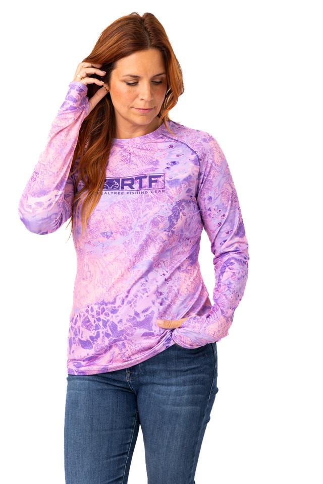 realtree Realtree Fishing Women's Purple Crew Neck Long Sleeve Shirt | Realtree WAV3