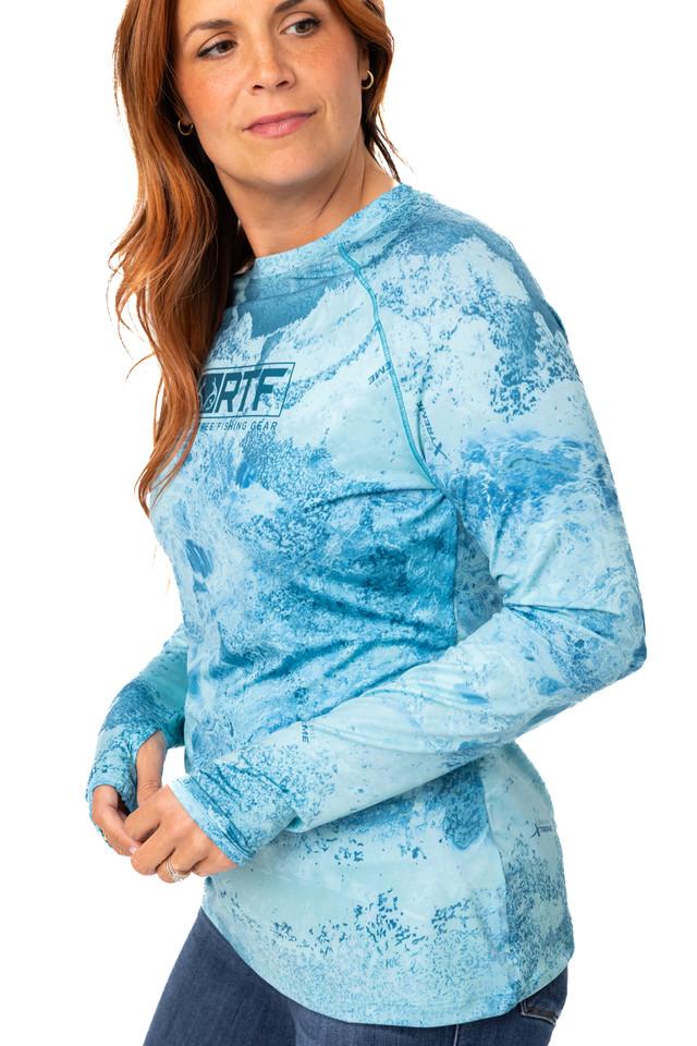 Realtree Realtree Fishing Women's Teal Long Sleeve Crew Neck Shirt | Realtree XTREME