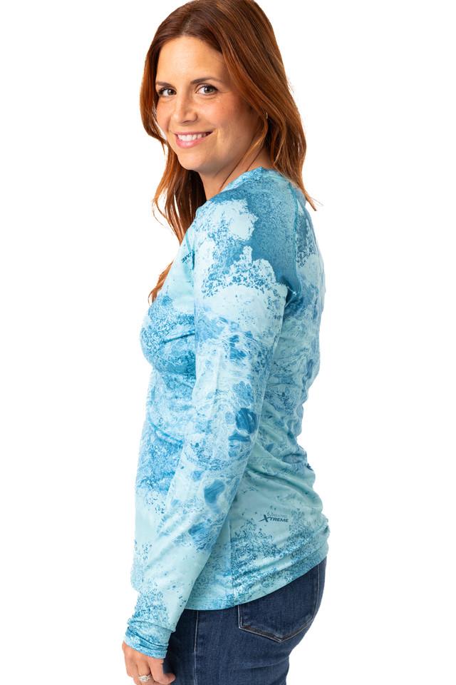 Realtree Realtree Fishing Women's Teal Long Sleeve Crew Neck Shirt | Realtree XTREME