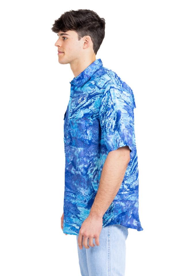 Realtree Realtree Men's Fishing Charter Ocean Blue Men's Short Sleeve Shirt | Realtree Aspect
