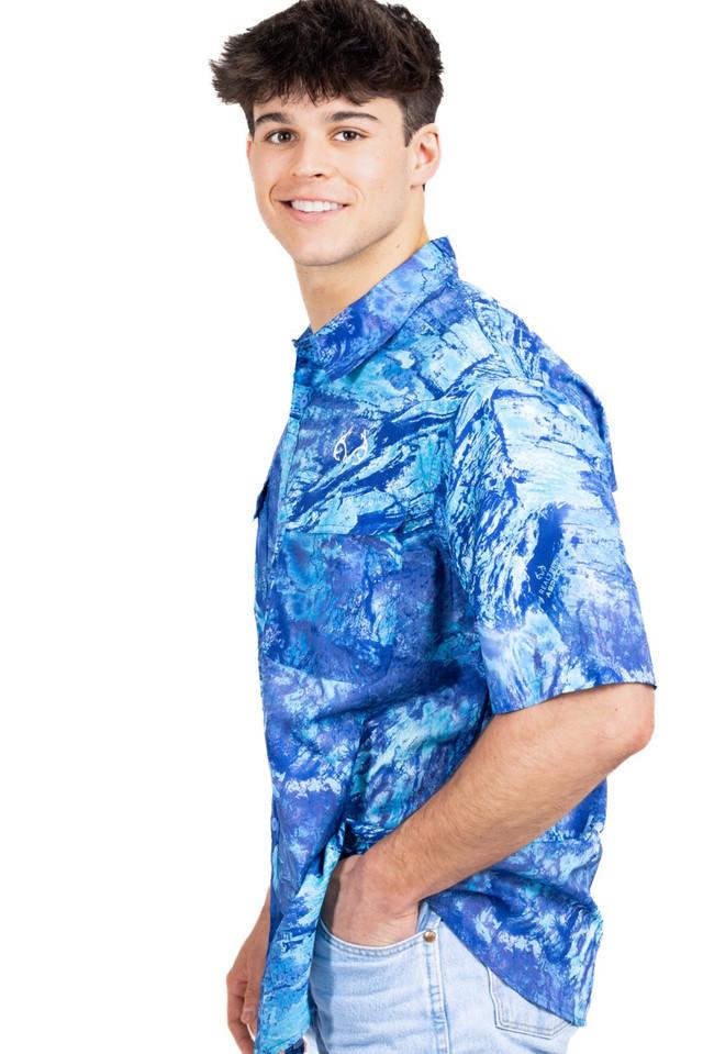 Realtree Realtree Men's Fishing Charter Ocean Blue Men's Short Sleeve Shirt | Realtree Aspect