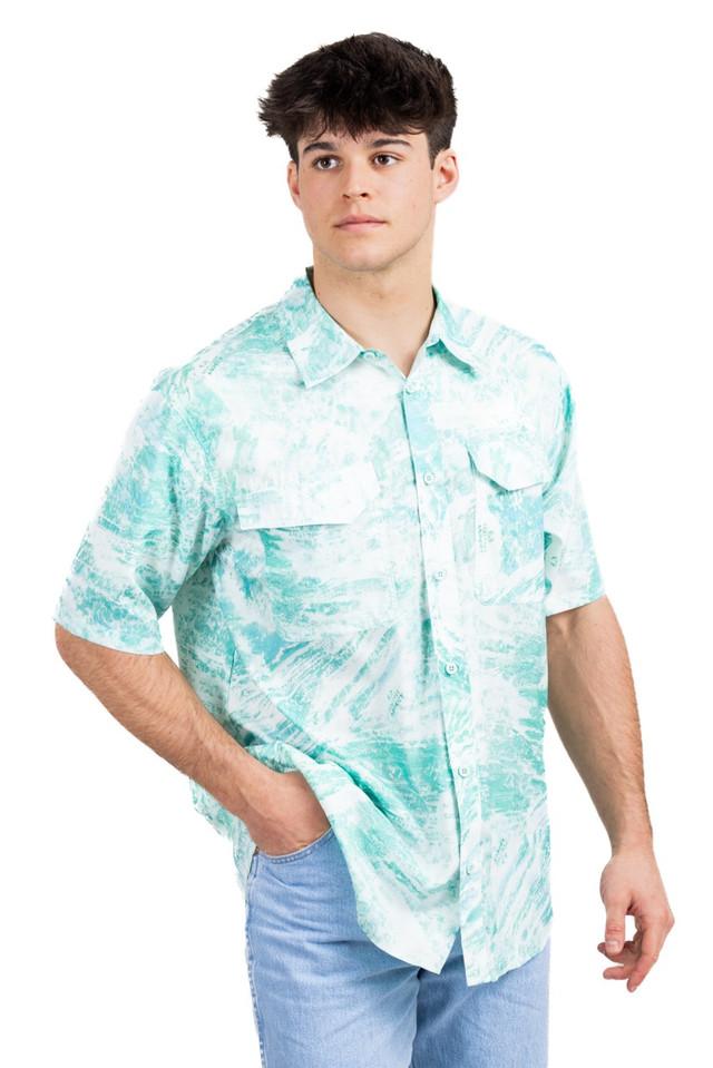 Realtree Realtree Men's Fishing Charter Teal Men's Short Sleeve Shirt | Realtree Aspect