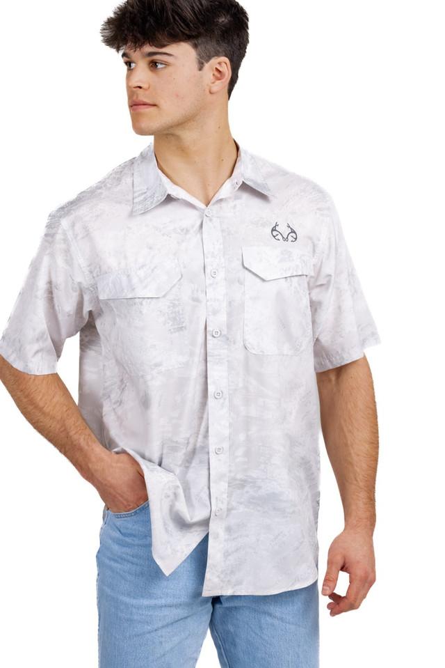 Realtree Realtree Men's Fishing Charter White Men's Short Sleeve Shirt | Realtree Aspect