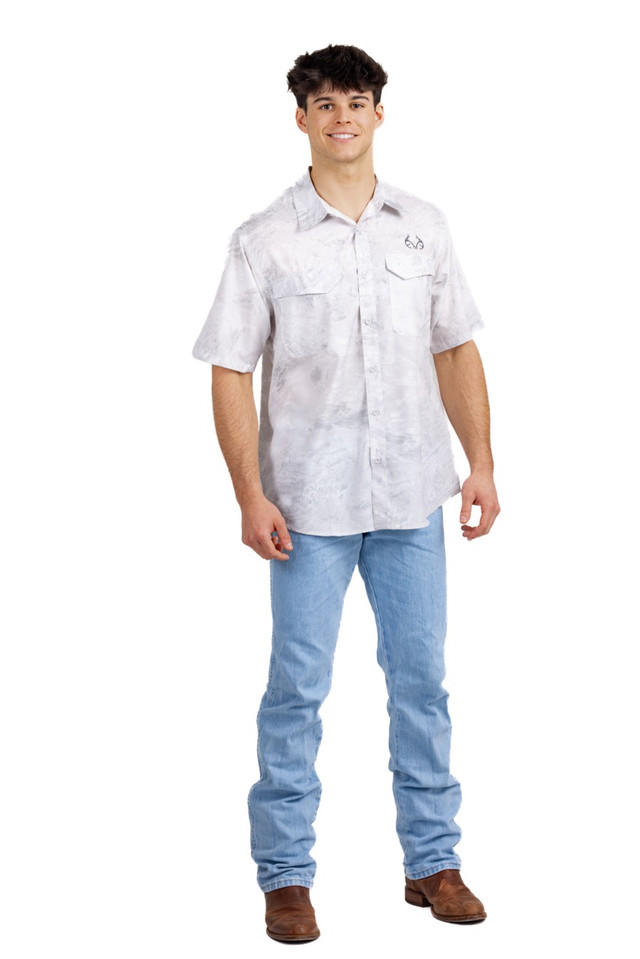 Realtree Realtree Men's Fishing Charter White Men's Short Sleeve Shirt | Realtree Aspect
