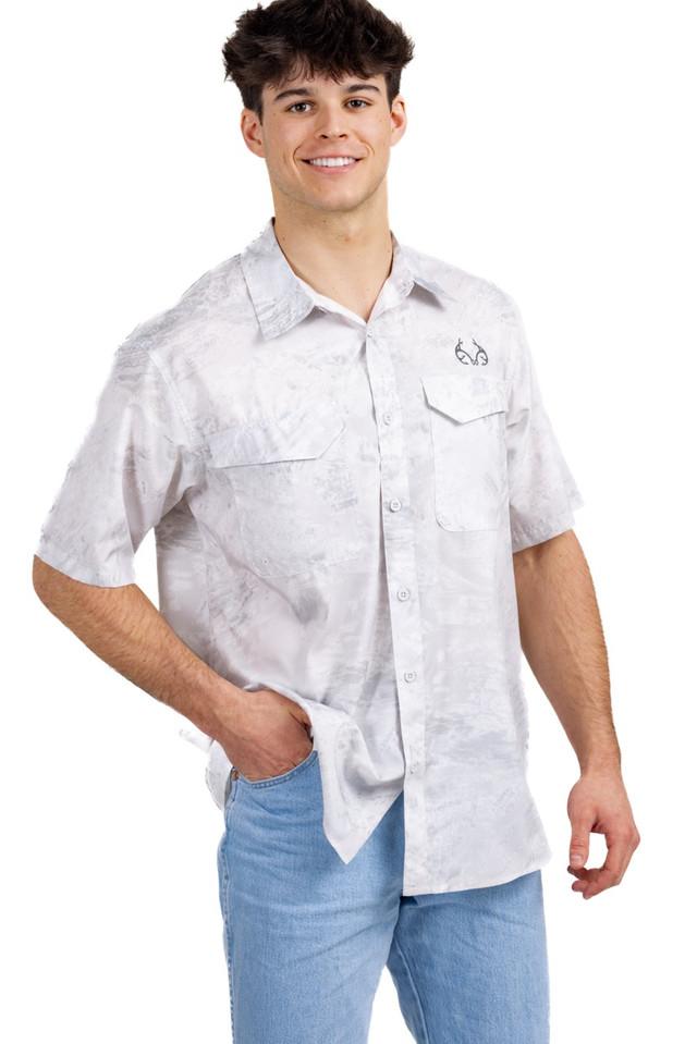realtree Realtree Men's Fishing Charter White Men's Short Sleeve Shirt | Realtree Aspect