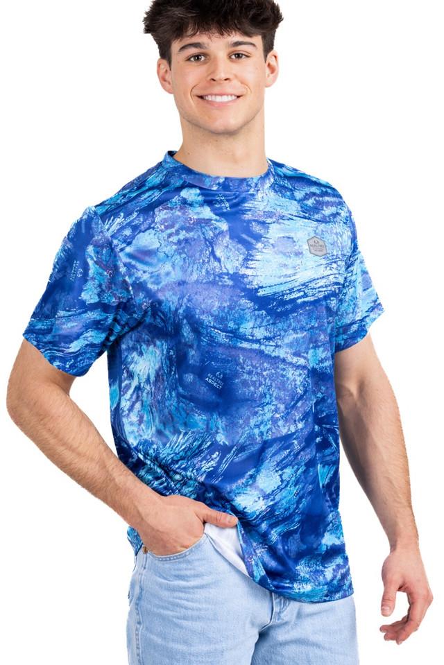 Realtree Realtree Men's Ocean Blue Fishing Bass Master Performance Short Sleeve Shirt | Realtree Aspect