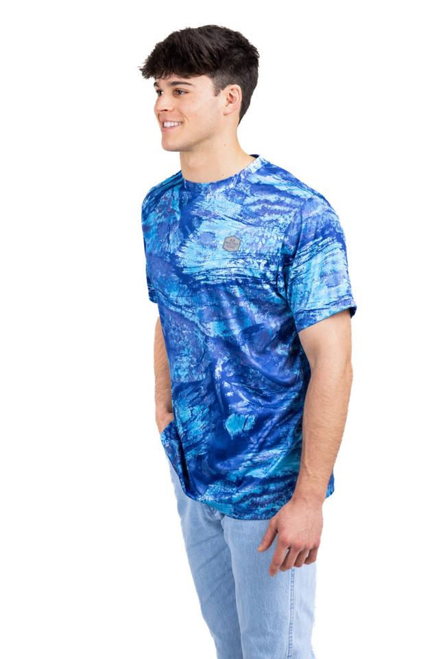 Realtree Realtree Men's Ocean Blue Fishing Bass Master Performance Short Sleeve Shirt | Realtree Aspect