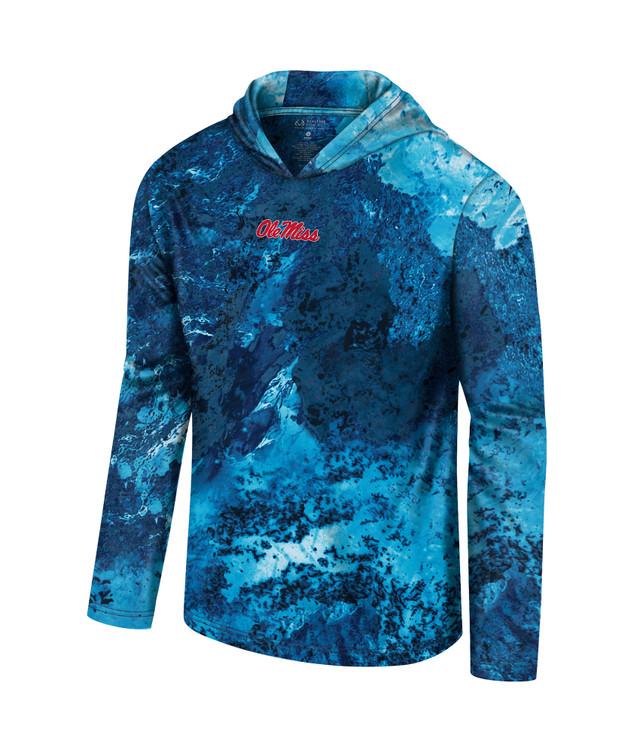 realtree Realtree Unisex Dark Blue Roscoe Ole Miss Performance Hooded Sun Shirt | Realtree XTREME Colors