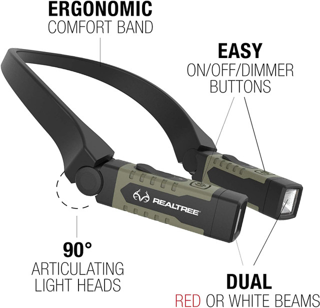 Realtree USB Rechargable LED Neck Light Hands-Free Lighting | Realtree