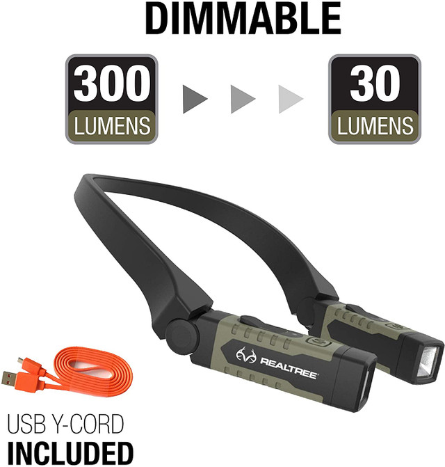 Realtree USB Rechargable LED Neck Light Hands-Free Lighting | Realtree