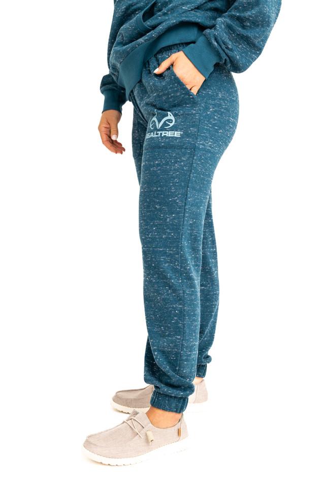 Realtree Women's Applejack Blue Speckled Fleece Sweatpant Jogger | Realtree