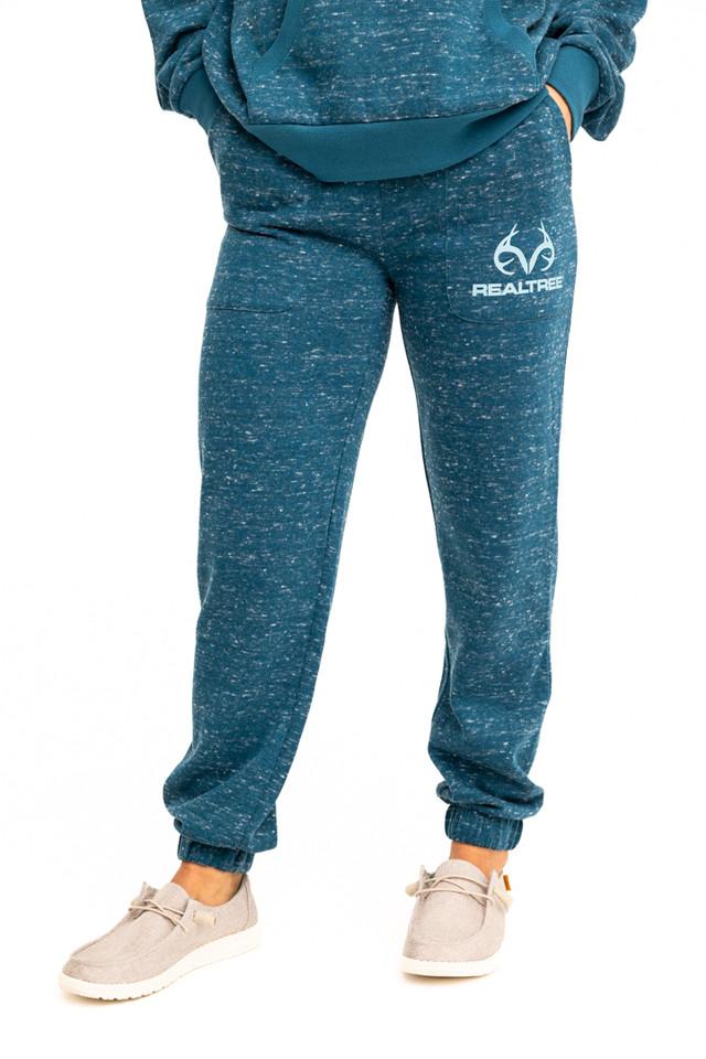 realtree Women's Applejack Blue Speckled Fleece Sweatpant Jogger | Realtree