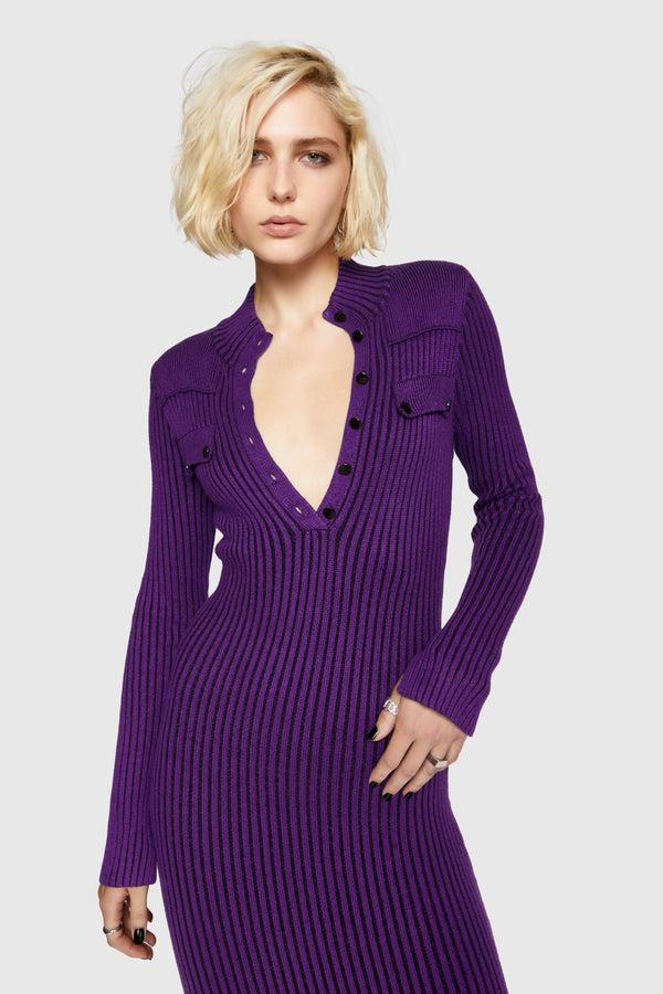 Rebecca Minkoff Alana Military Henley Sweater Dress