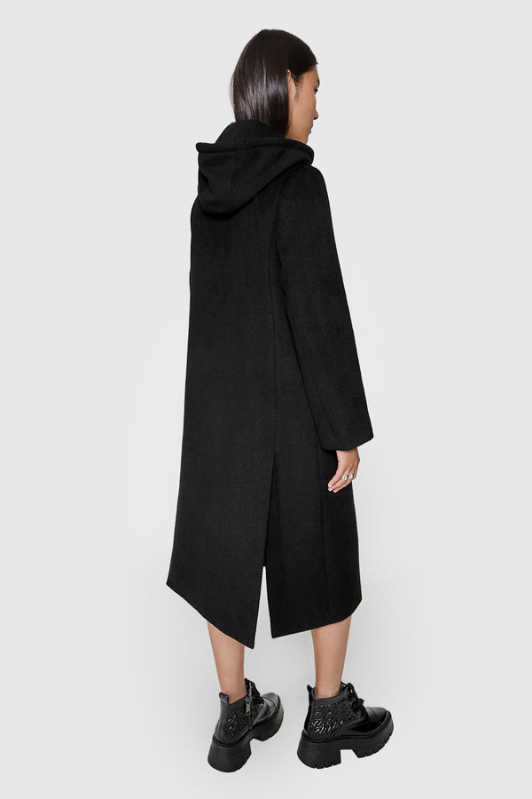 Rebecca Minkoff Double Breasted Coat With Hoodie Bib