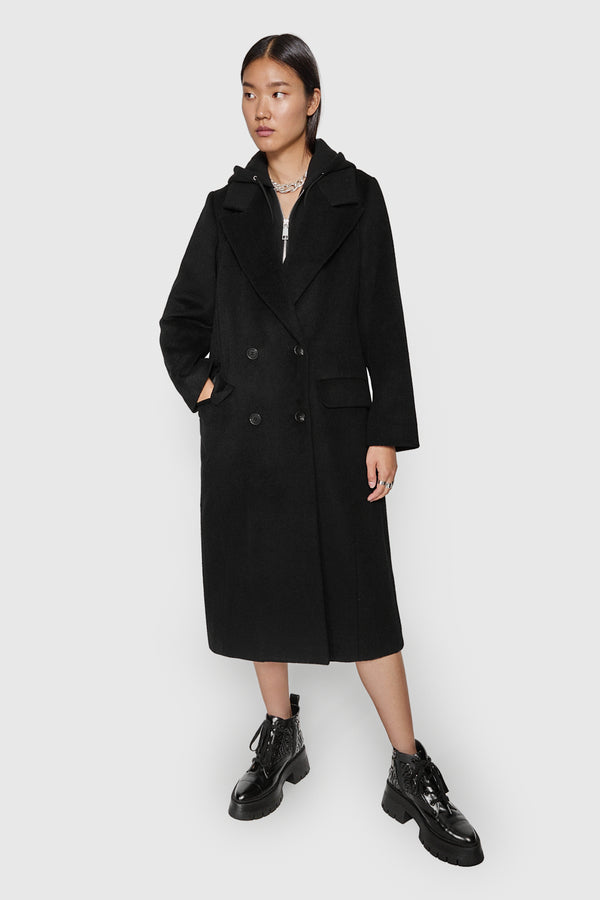 rebecca minkoff Double Breasted Coat With Hoodie Bib