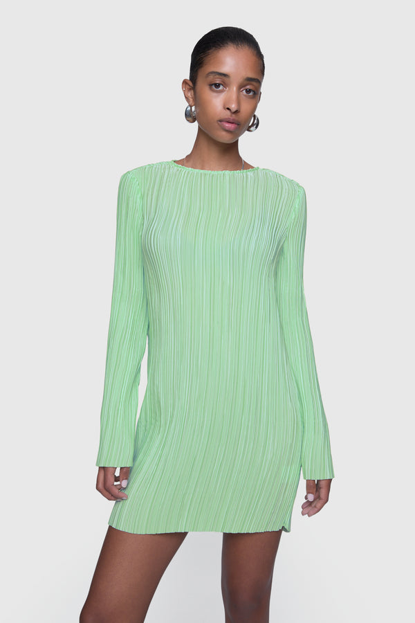 rebecca minkoff Iris Pleated Long Sleeve Mini Dress