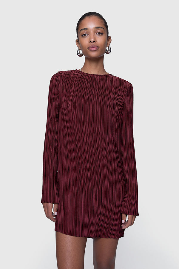 rebecca minkoff Iris Pleated Long Sleeve Mini Dress