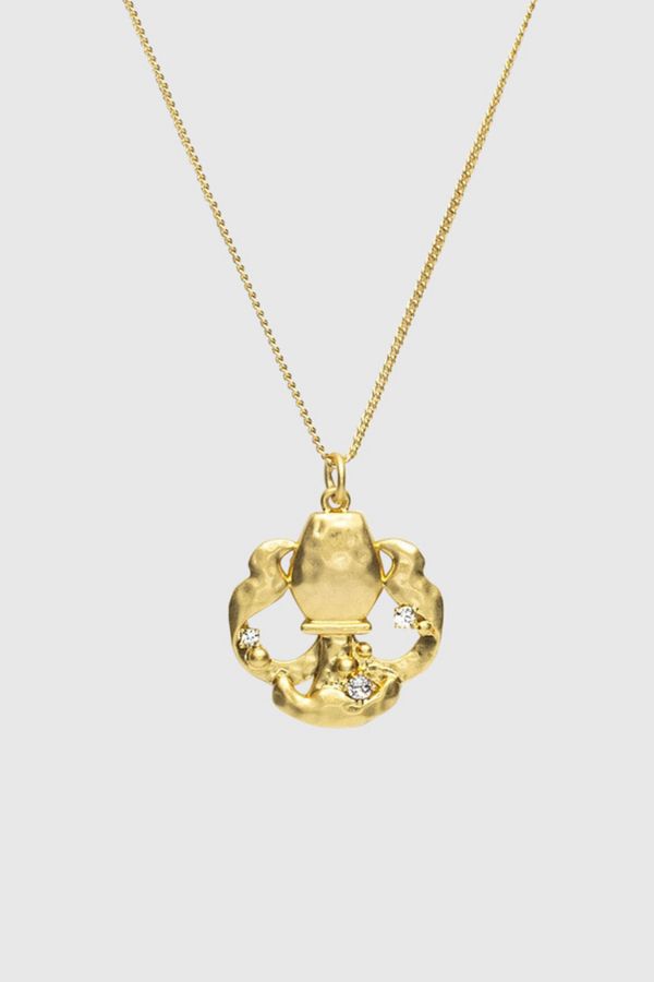 Rebecca Minkoff Aquarius Zodiac Medallion Necklace