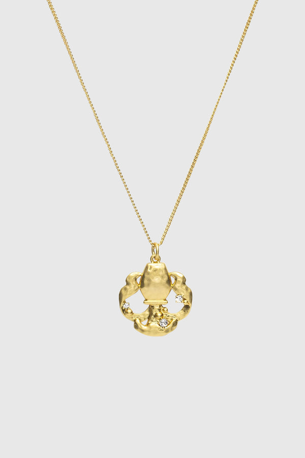 rebecca minkoff Aquarius Zodiac Medallion Necklace