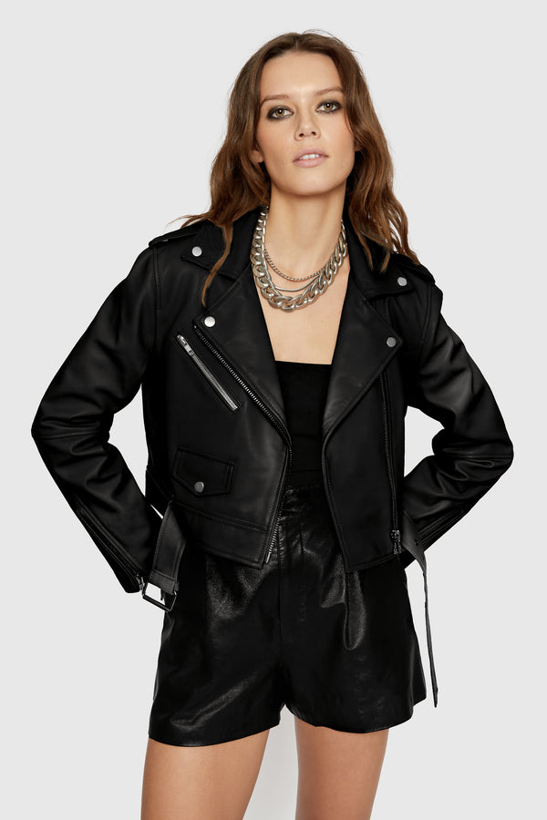 Rebecca Minkoff Cropped Jett Moto Jacket
