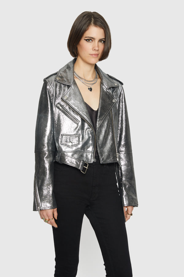 Rebecca Minkoff Cropped Jett Moto Jacket
