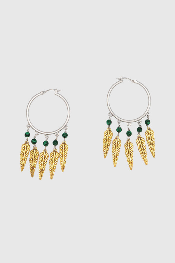 rebecca minkoff Feather Hoop Earrings
