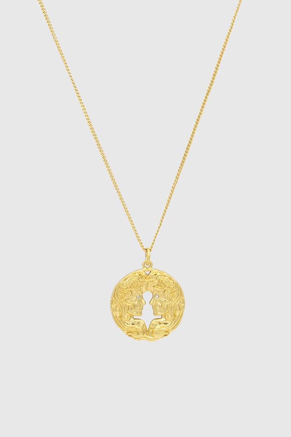 rebecca minkoff Gemini Zodiac Medallion Necklace