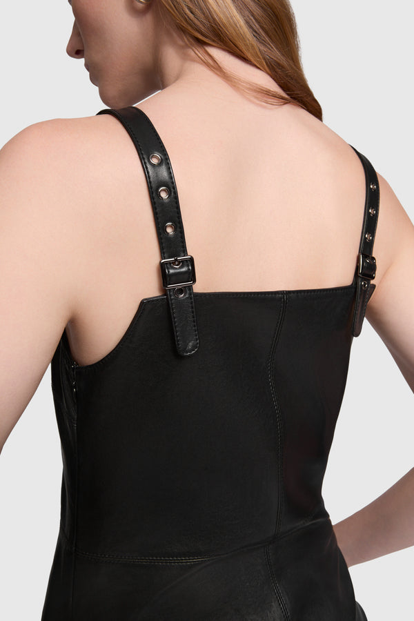 Rebecca Minkoff Harper Lamb Leather Dress