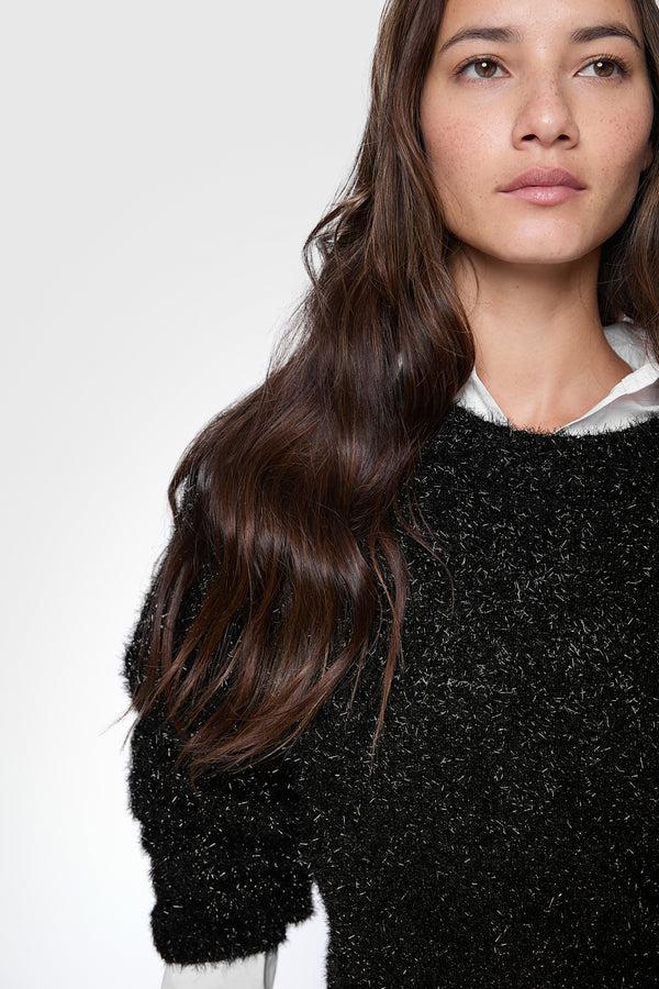 Rebecca Minkoff Henley Lurex Sweater