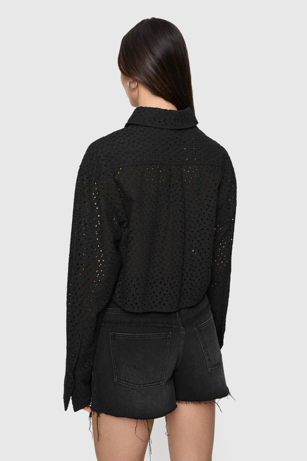 Rebecca Minkoff Juna Crop Eyelet Top