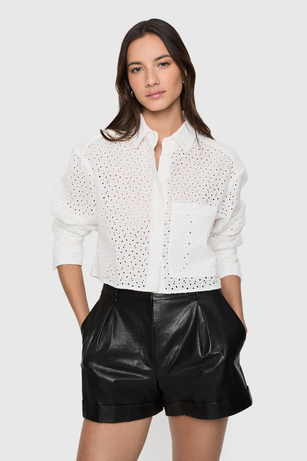 rebecca minkoff Juna Crop Eyelet Top