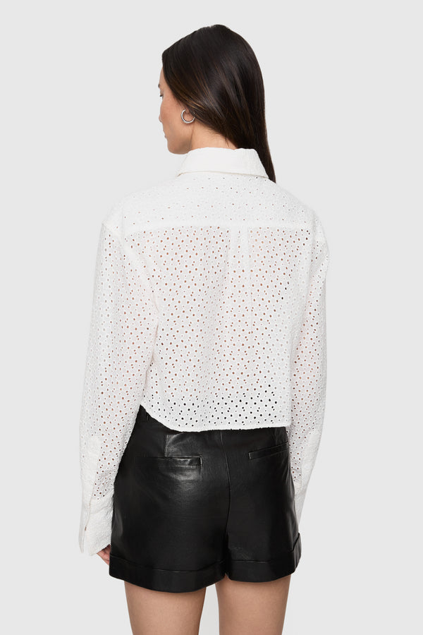Rebecca Minkoff Juna Crop Eyelet Top