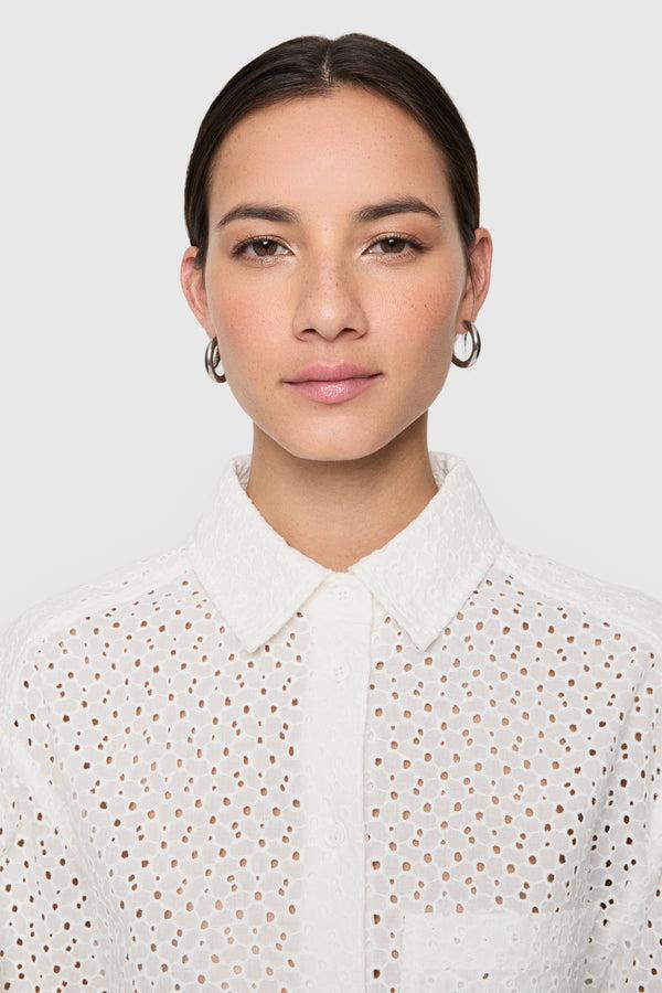 Rebecca Minkoff Juna Crop Eyelet Top