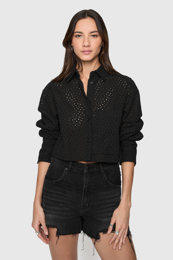 rebecca minkoff Juna Crop Eyelet Top