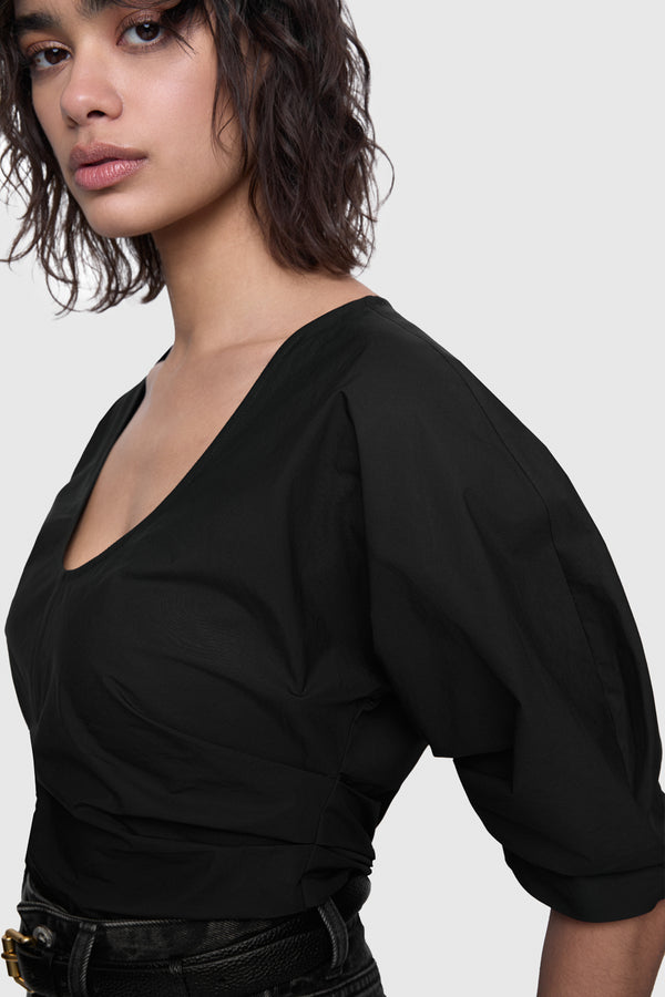 Rebecca Minkoff Naomi Pleated Short Sleeve Top