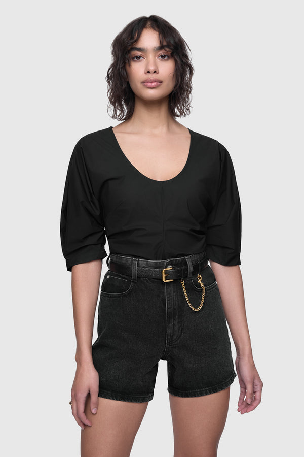 rebecca minkoff Naomi Pleated Short Sleeve Top