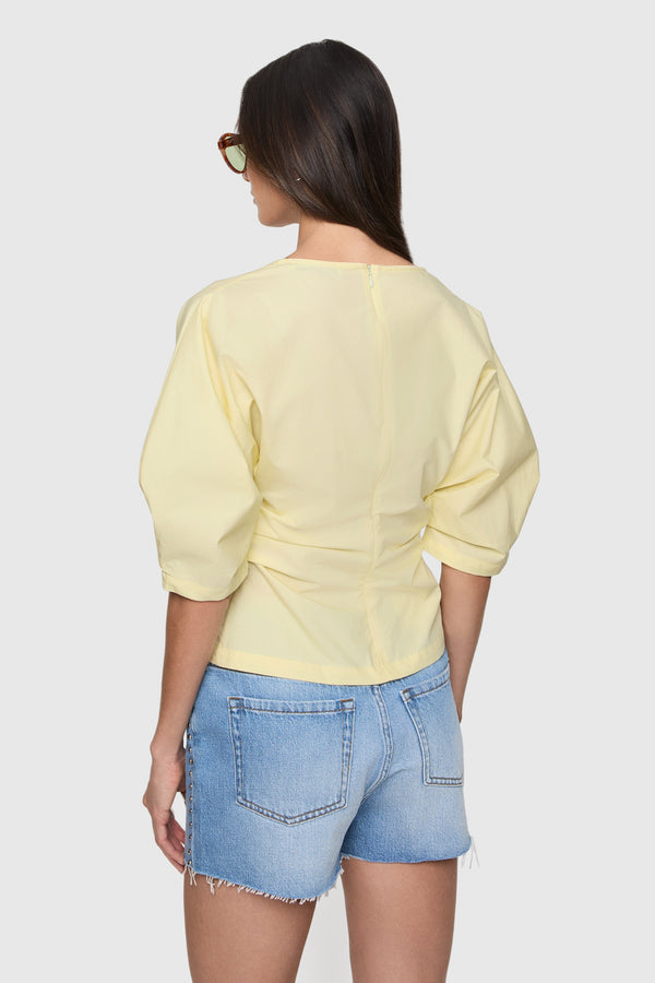 Rebecca Minkoff Naomi Pleated Short Sleeve Top